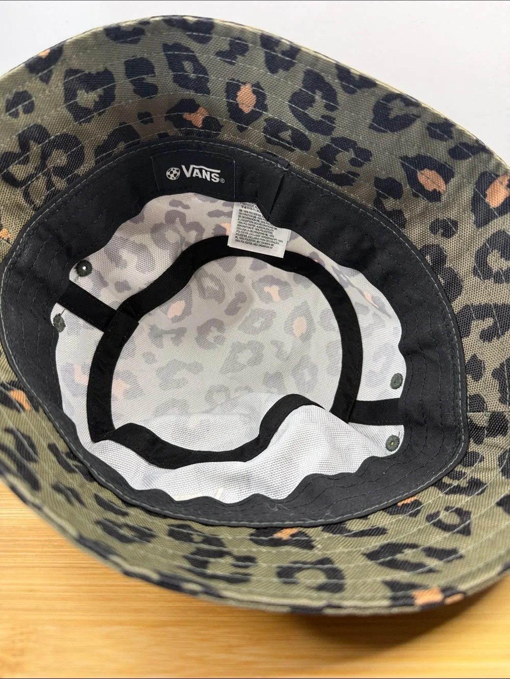 Vans Olive Green & Black Leopard Bucket Hat - Picture 3 of 3